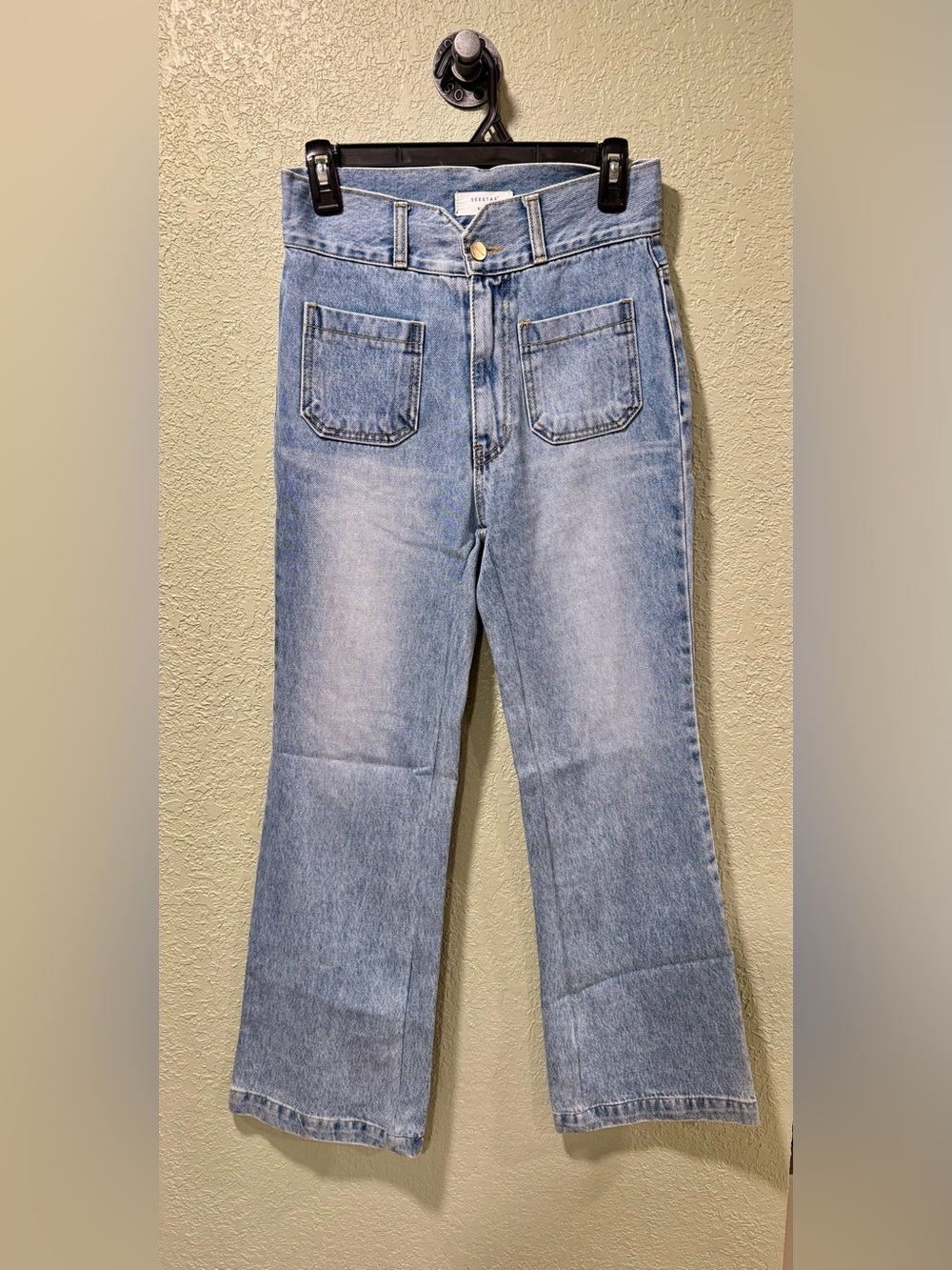 High-Rise Light Blue Wide-Leg Women's Jeans